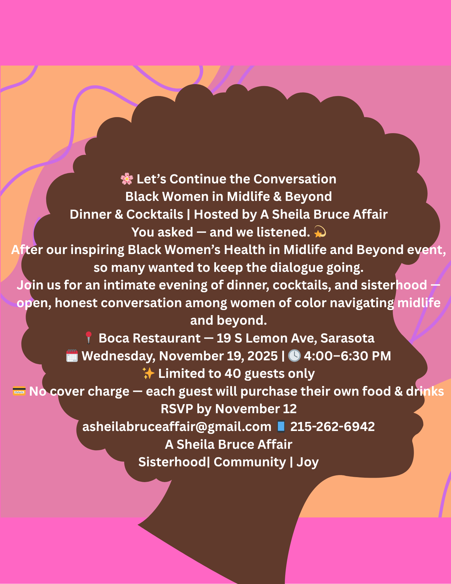Black Women in Midlife & Beyond Dinner & Cocktails